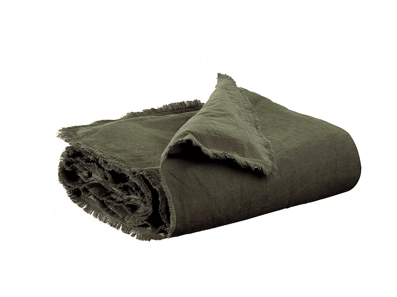 Einfarbige Bettdecke Laly Olivgrün 85 x 200 cm