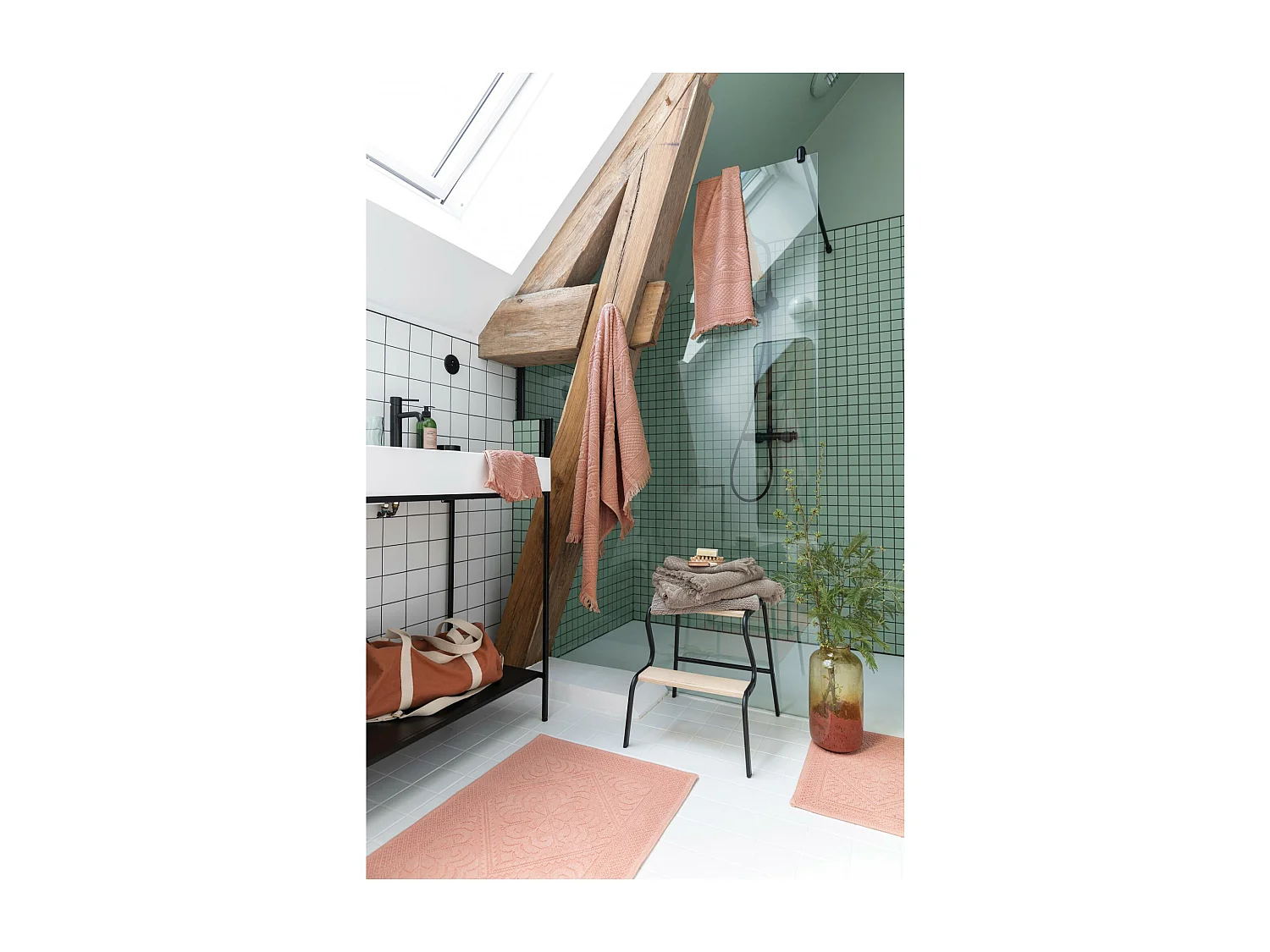 Serviette de toilette uni Zoe argile 50 x 100 cm Vivaraise