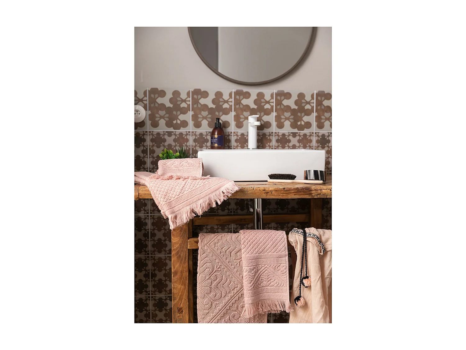 Serviette de toilette uni Zoe aubepine 50 x 100 cm Vivaraise