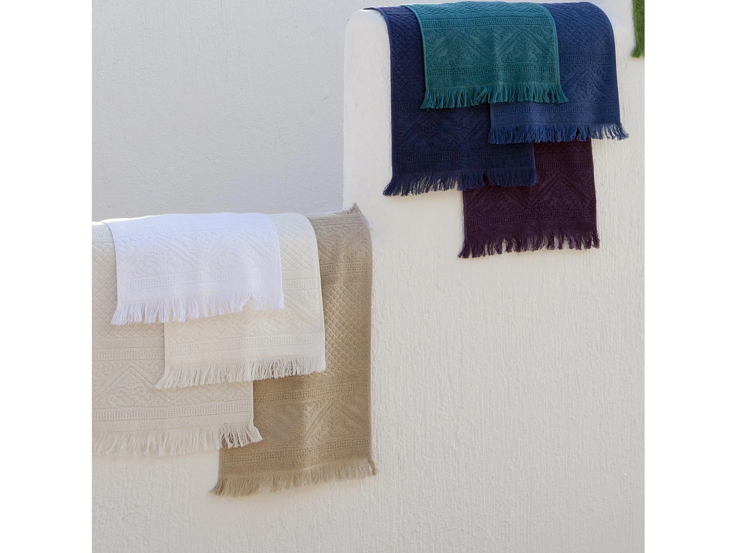 Serviette de Toilette Zoé craie 50 x 100 cm Vivaraise