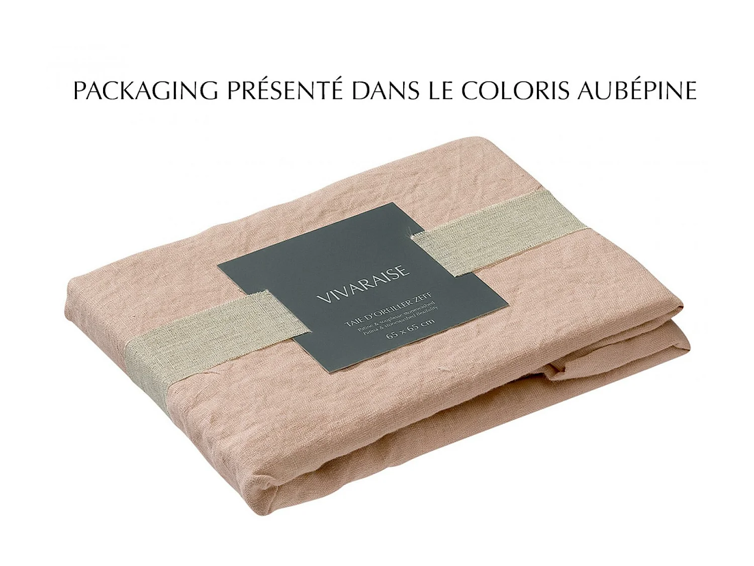 Taie d'oreiller Stonewashed Zeff naturel 65 x 65 cm Vivaraise