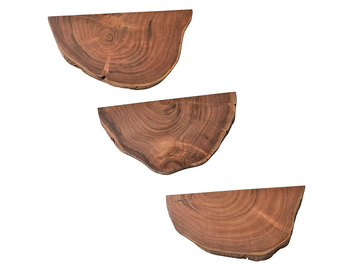 Lot de 3 Étagères Murale Bois Massif Étagère Suspendue Flottante Moderne