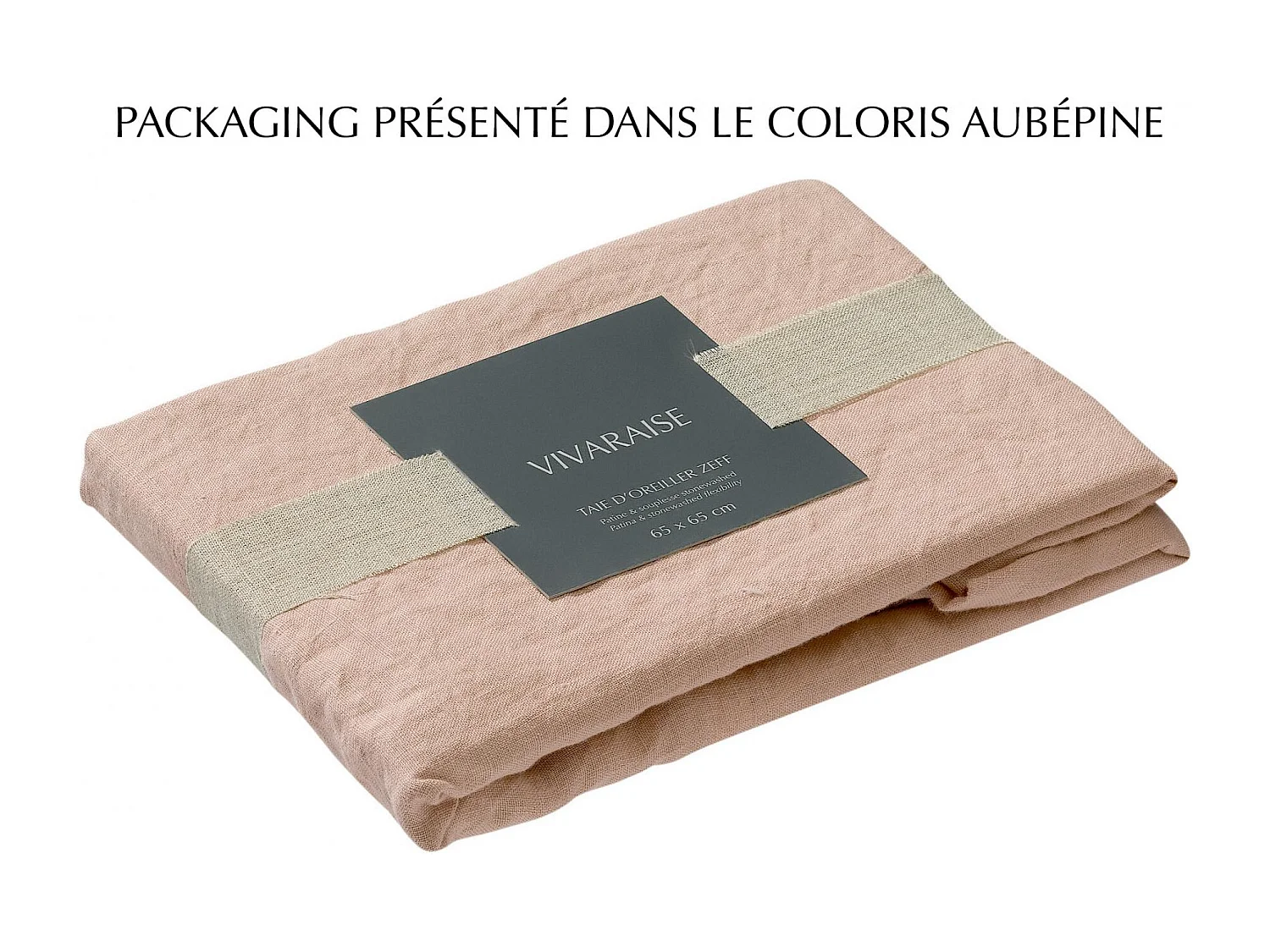 Taie d'oreiller stonewashed Zeff touareg 65 x 65 cm Vivaraise