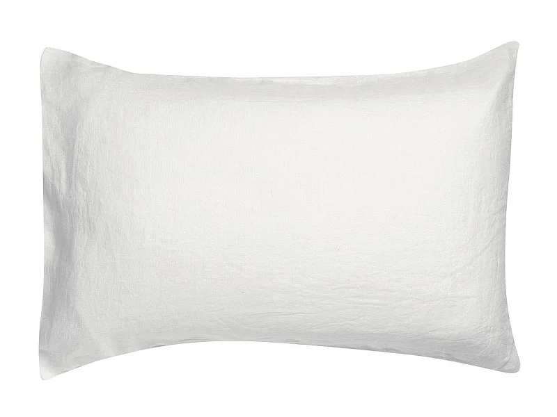 Taie d'oreiller Stonewashed Zeff blanc 50 x 75 cm Vivaraise