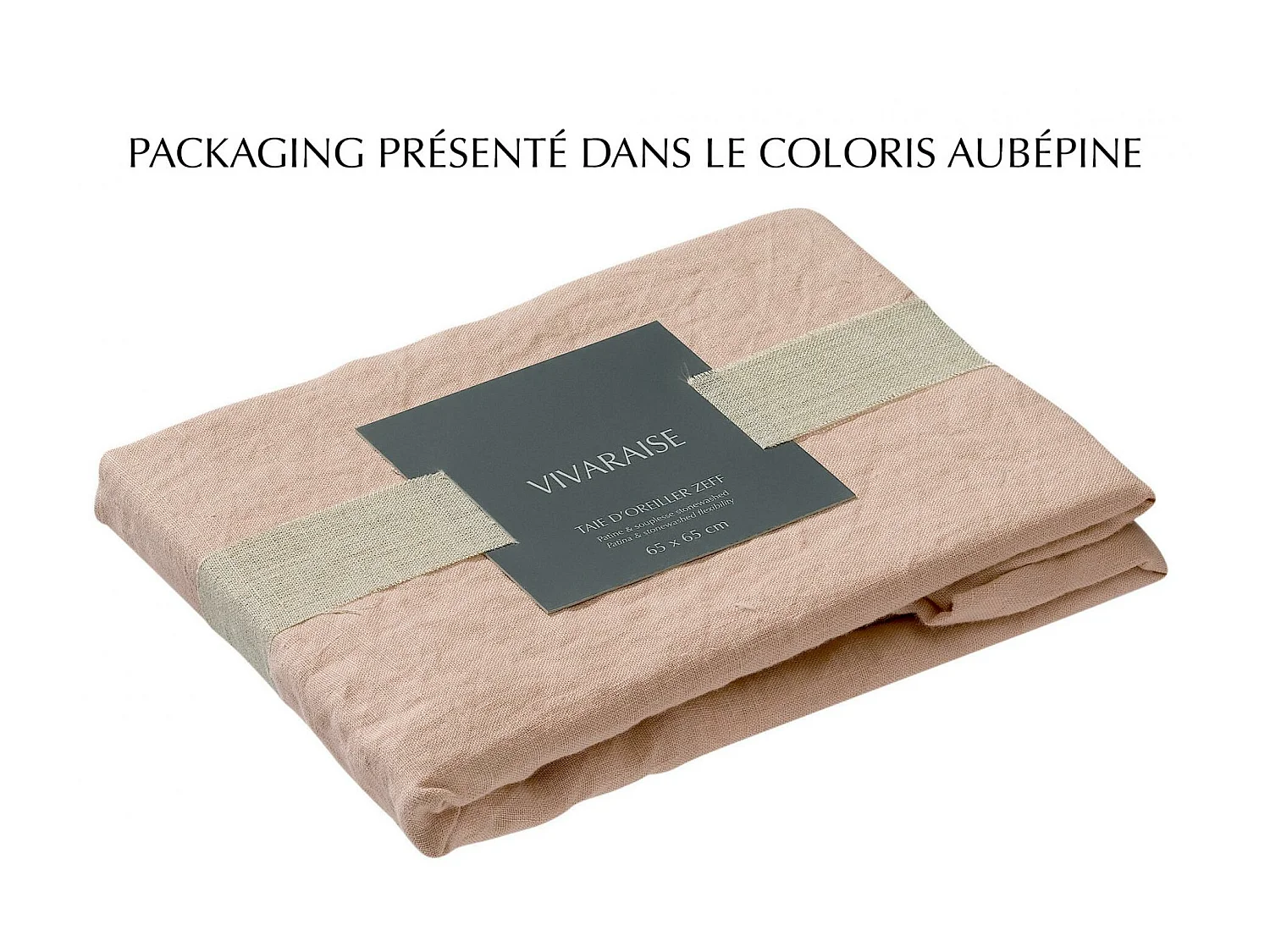 Taie d'oreiller Stonewashed Zeff blanc 50 x 75 cm Vivaraise