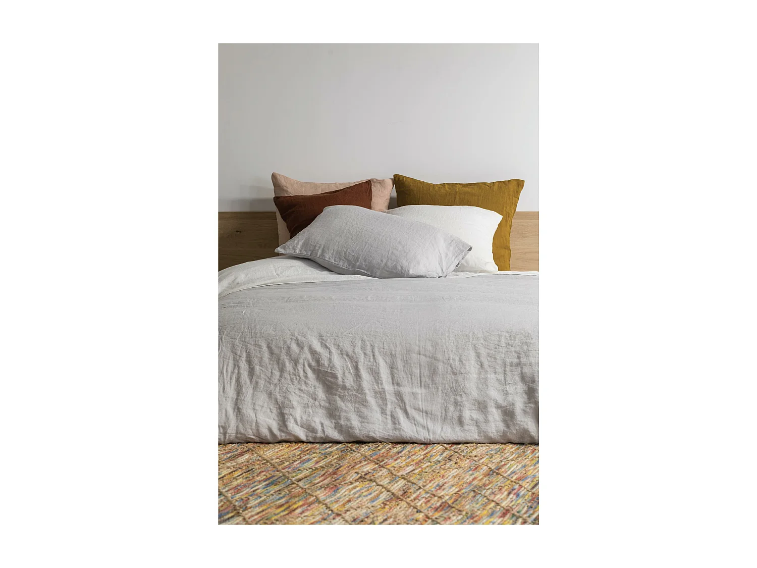 Taie d'oreiller stonewashed Zeff perle 50 x 75 cm Vivaraise