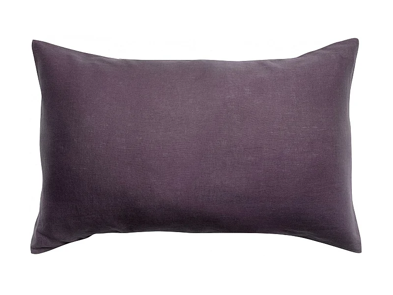 Taie d'oreiller stonewashed Zeff raisin 50 x 75 cm Vivaraise
