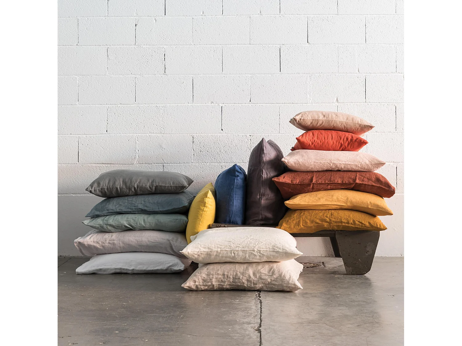 Taie d'oreiller Stonewashed Zeff vert de gris 65 x 65 cm Vivaraise