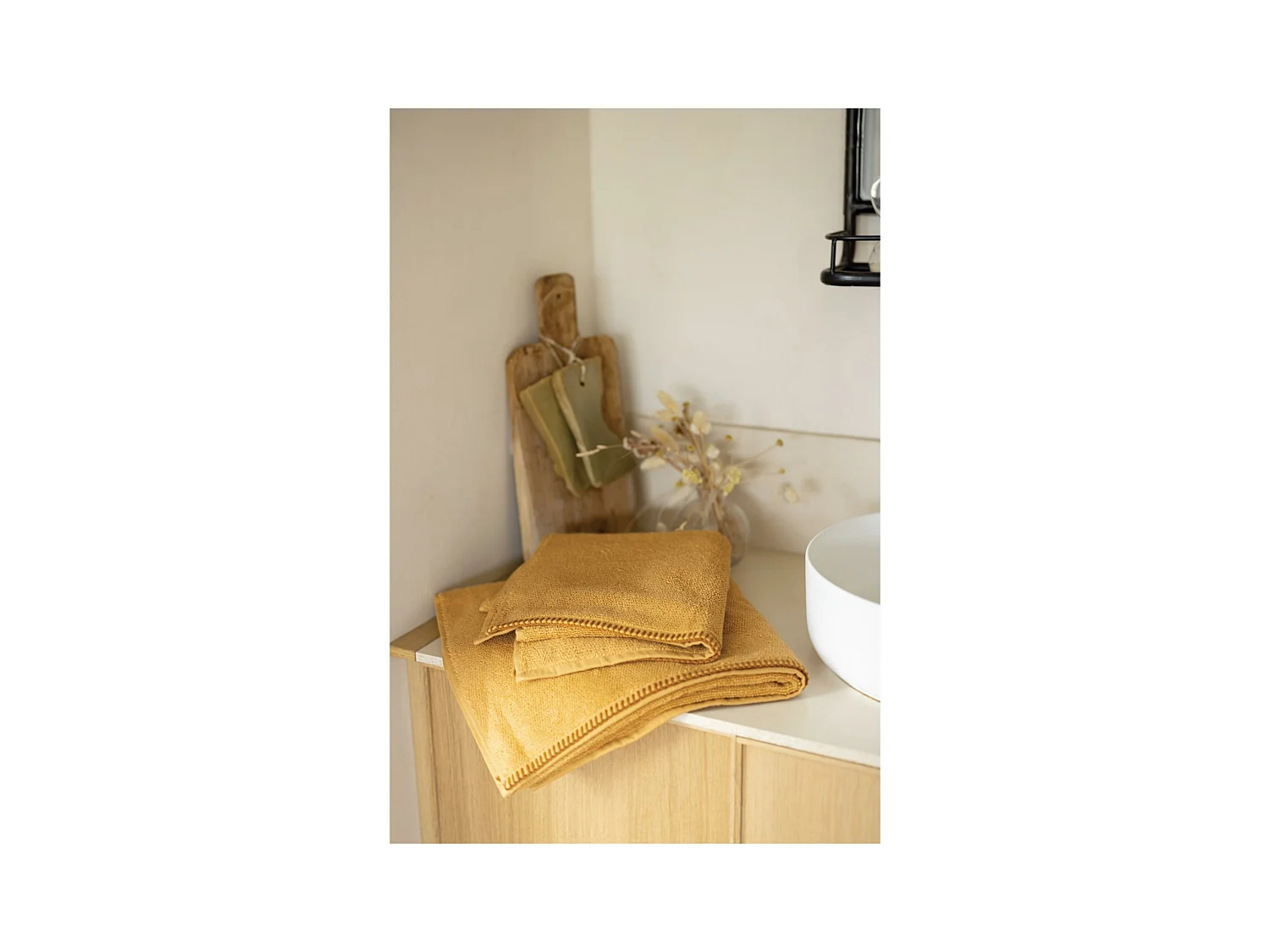 Toalla de baño Bora Mostaza 90 x 150 cm