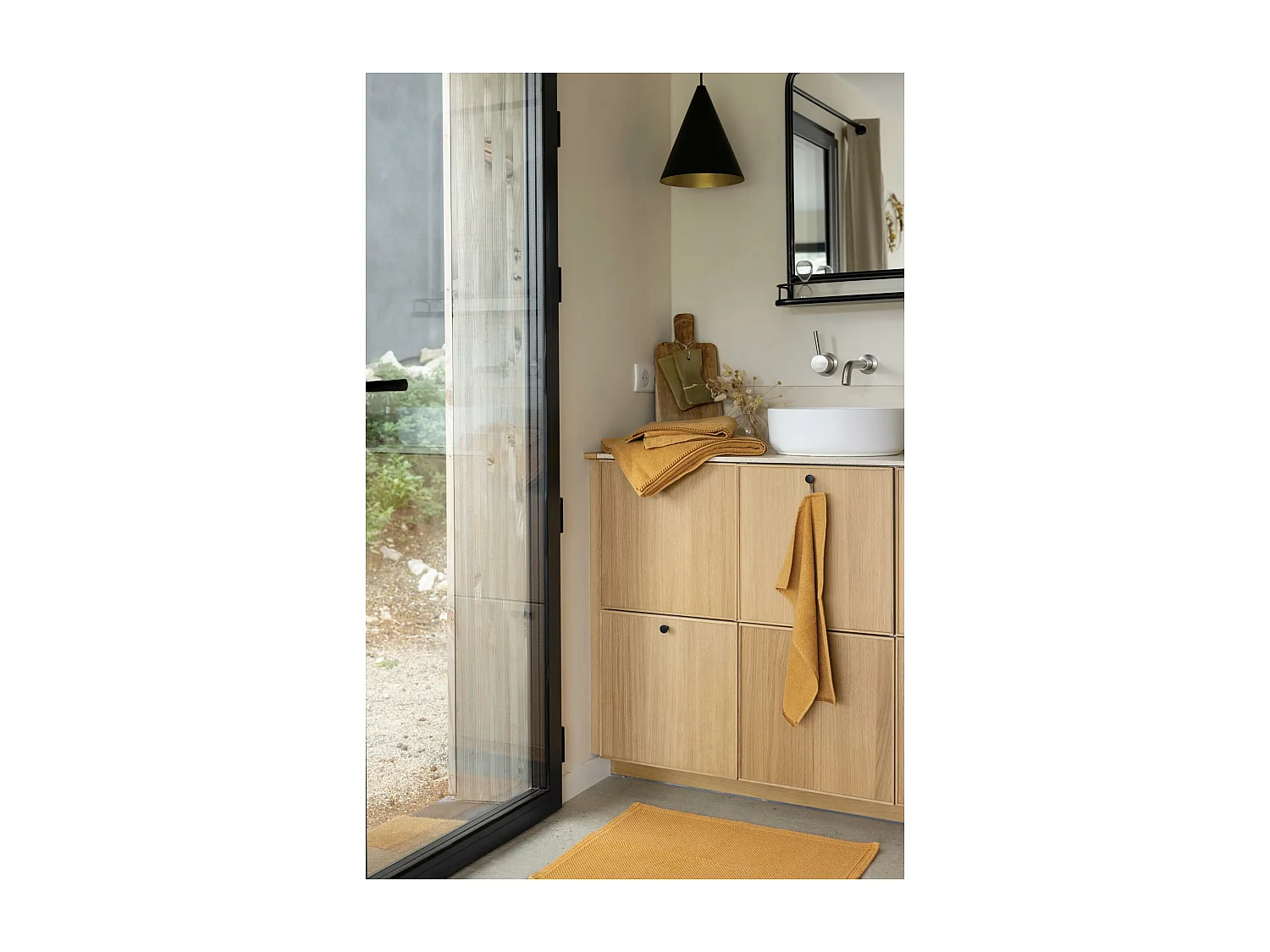 Toalla de baño Bora Mostaza 90 x 150 cm