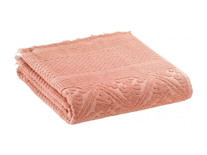 Drap de bain uni Zoe argile 100 x 180 cm Vivaraise