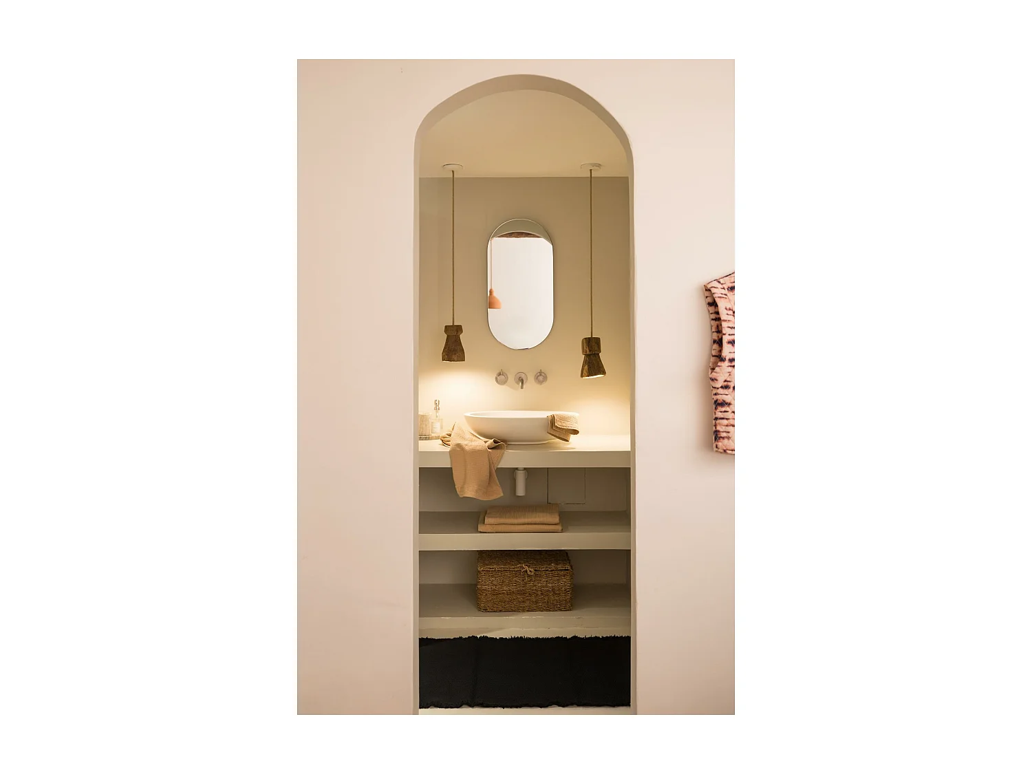 Drap de douche recyclé Abby dragee 70 x 130 cm Vivaraise