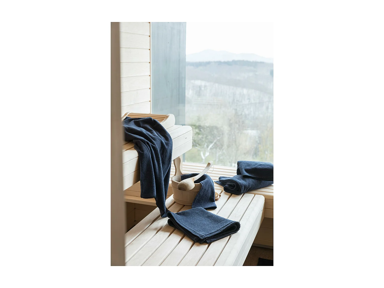 Drap de bain Bora encre 90 x 150 cm Vivaraise