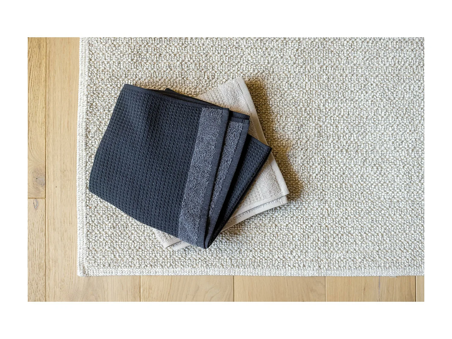 Drap de douche recyclé Abby tonnerre 70 x 130 cm Vivaraise