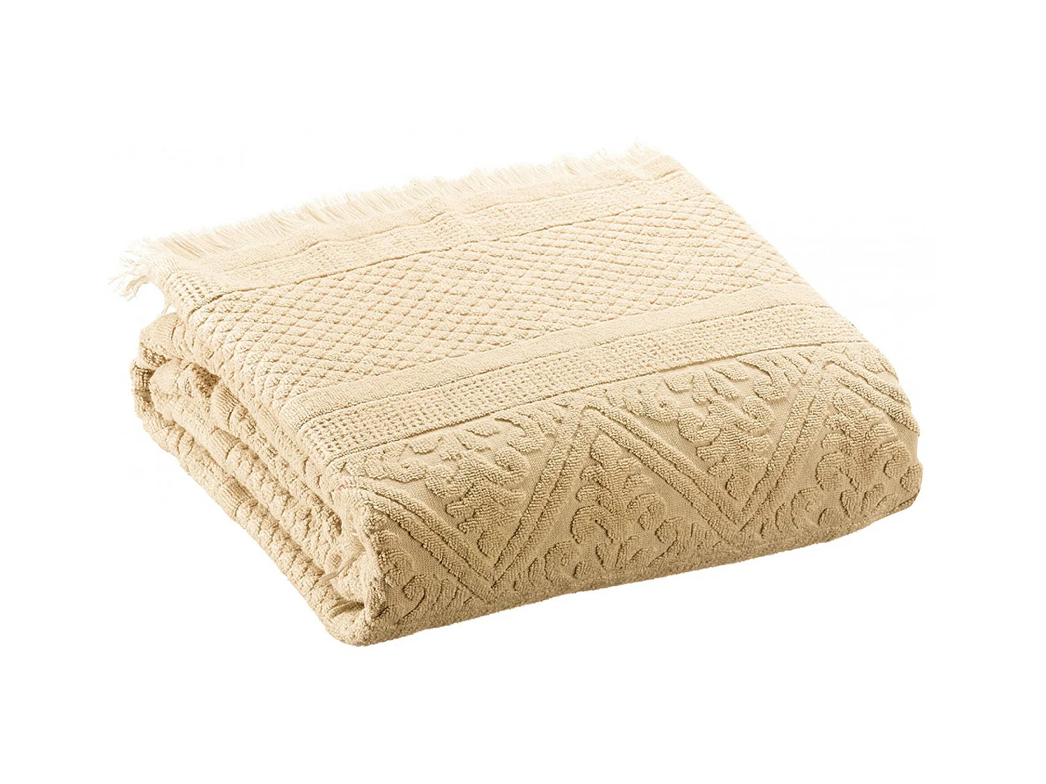 Drap de bain uni Zoe vanille 100 x 180 cm Vivaraise