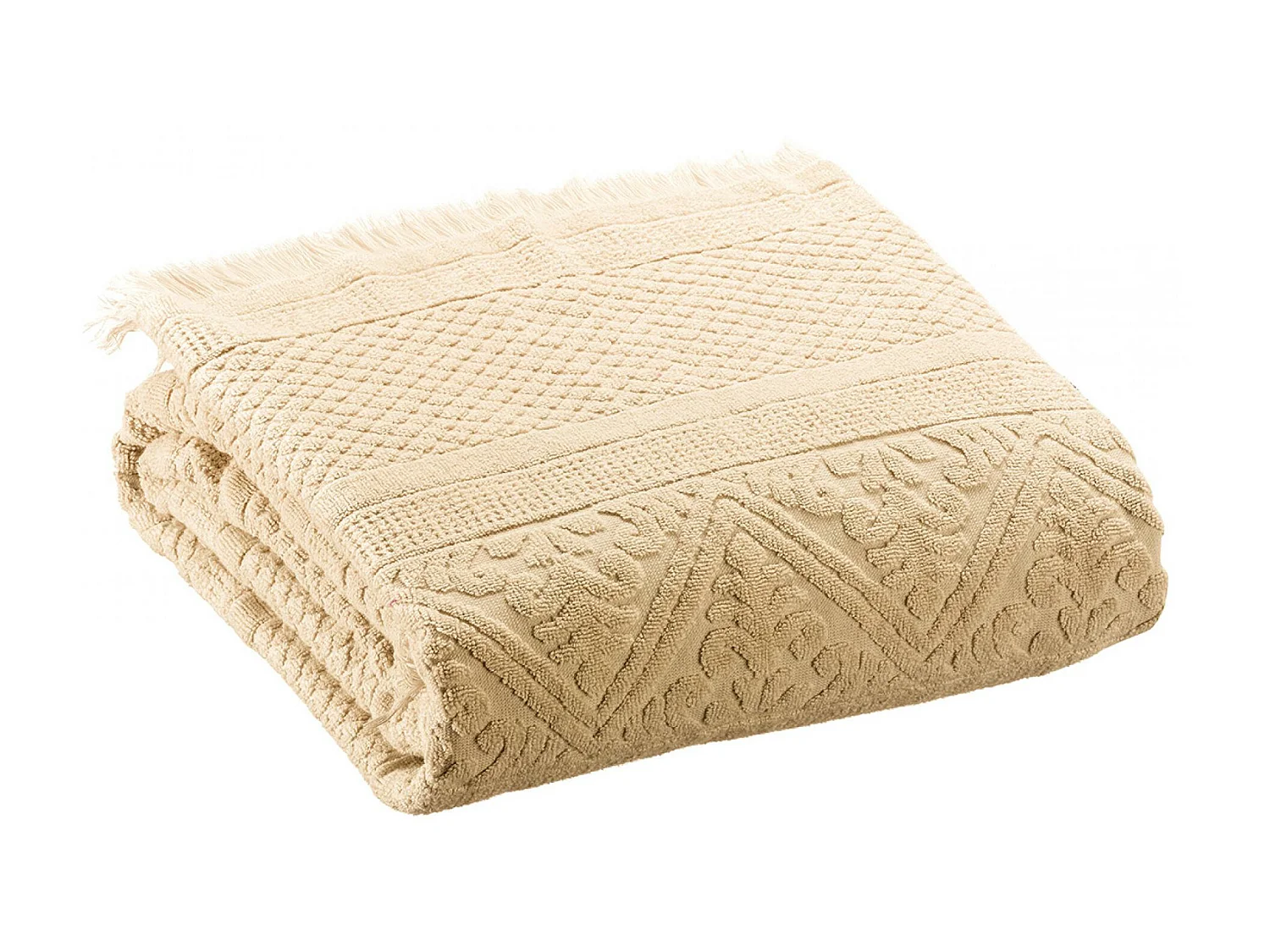 Drap de bain uni Zoe vanille 100 x 180 cm Vivaraise