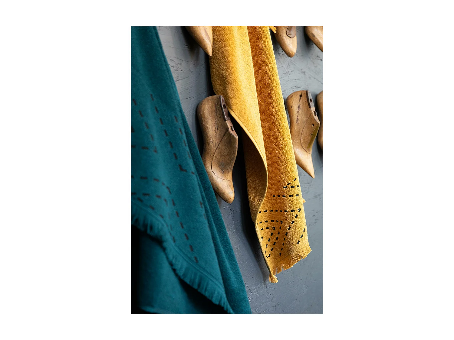 Drap de douche Julia petrole 70 x 140 cm Vivaraise