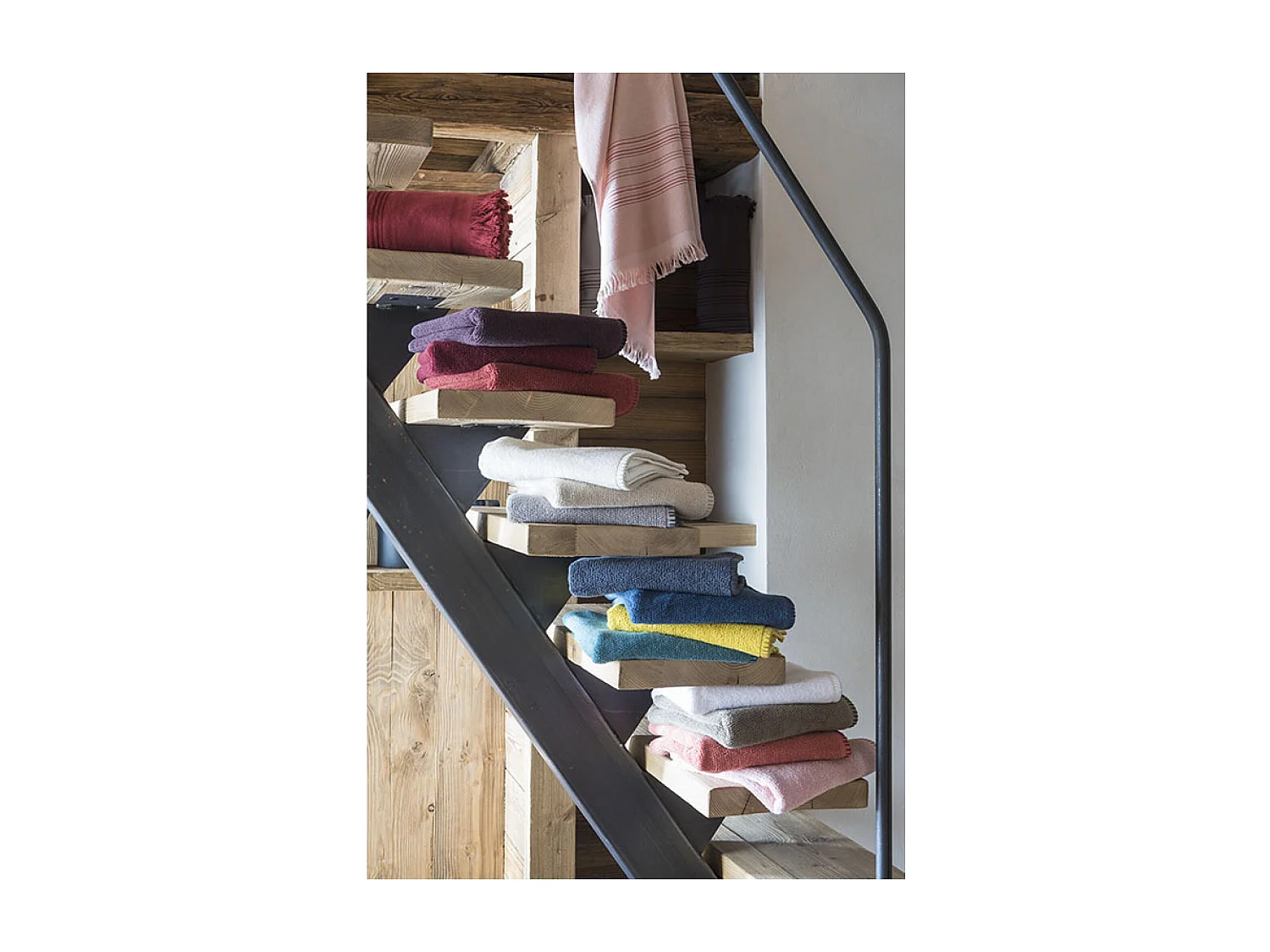 Drap de douche Bora perle 70 x 130 cm Vivaraise