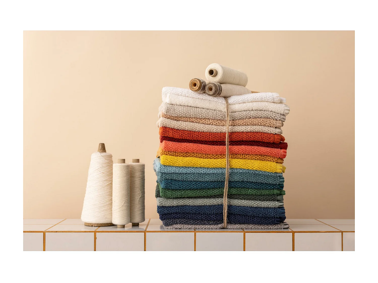 Drap de douche Bora perle 70 x 130 cm Vivaraise