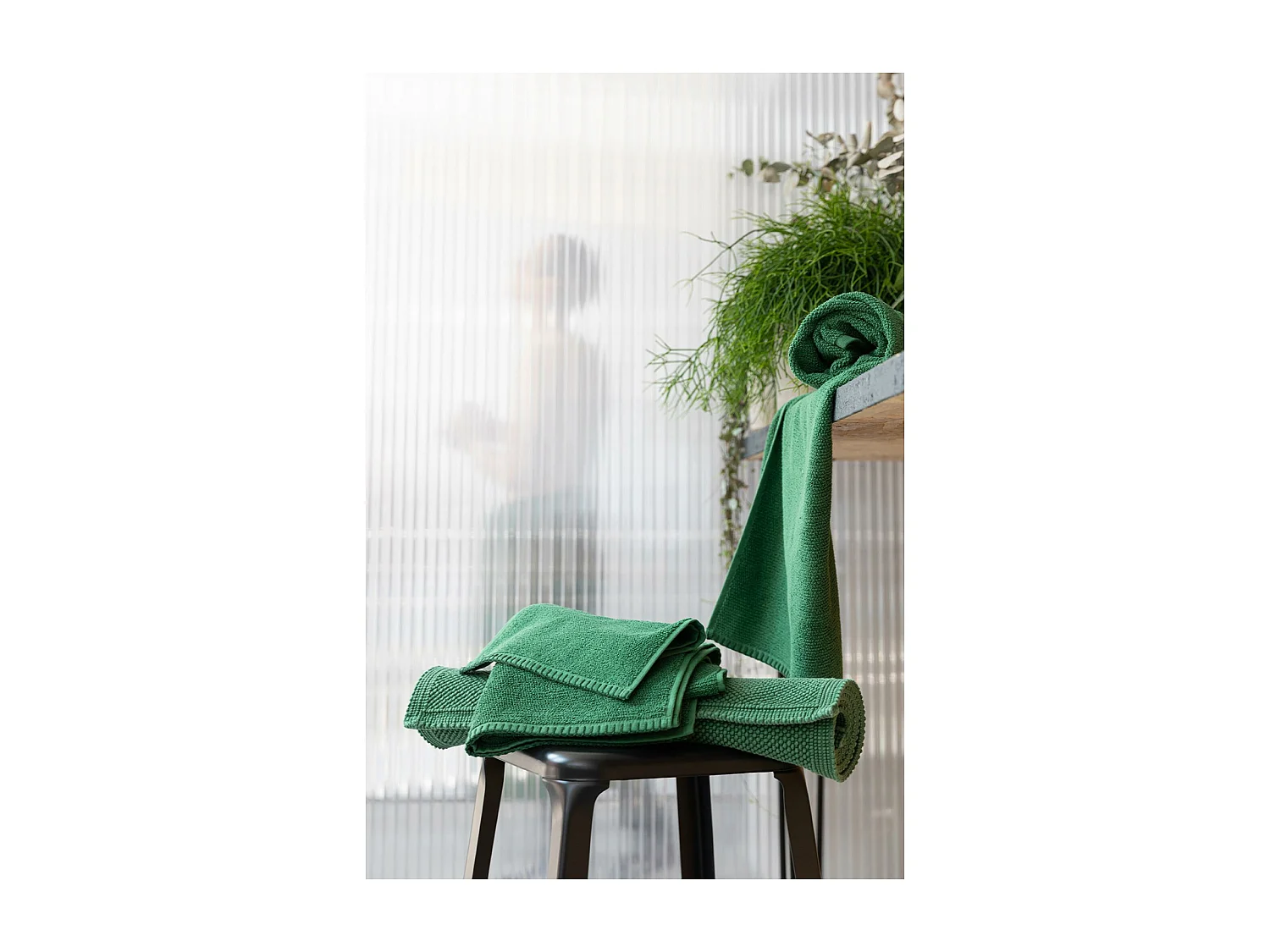 Drap de douche Bora epicea 70 x 130 cm Vivaraise