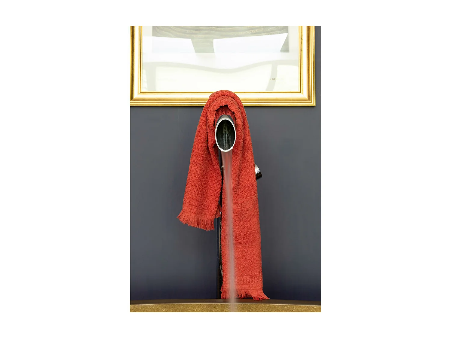 Drap de bain uni Zoé brique 100 x 180 cm Vivaraise