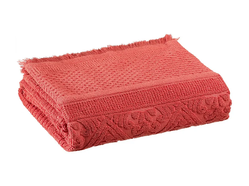 Drap de bain uni Zoé brique 100 x 180 cm Vivaraise