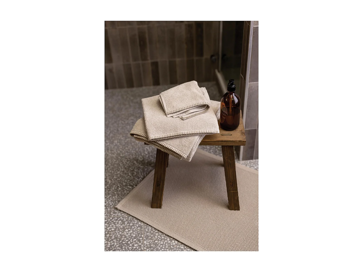 Drap de bain Bora galet 90 x 150 cm Vivaraise