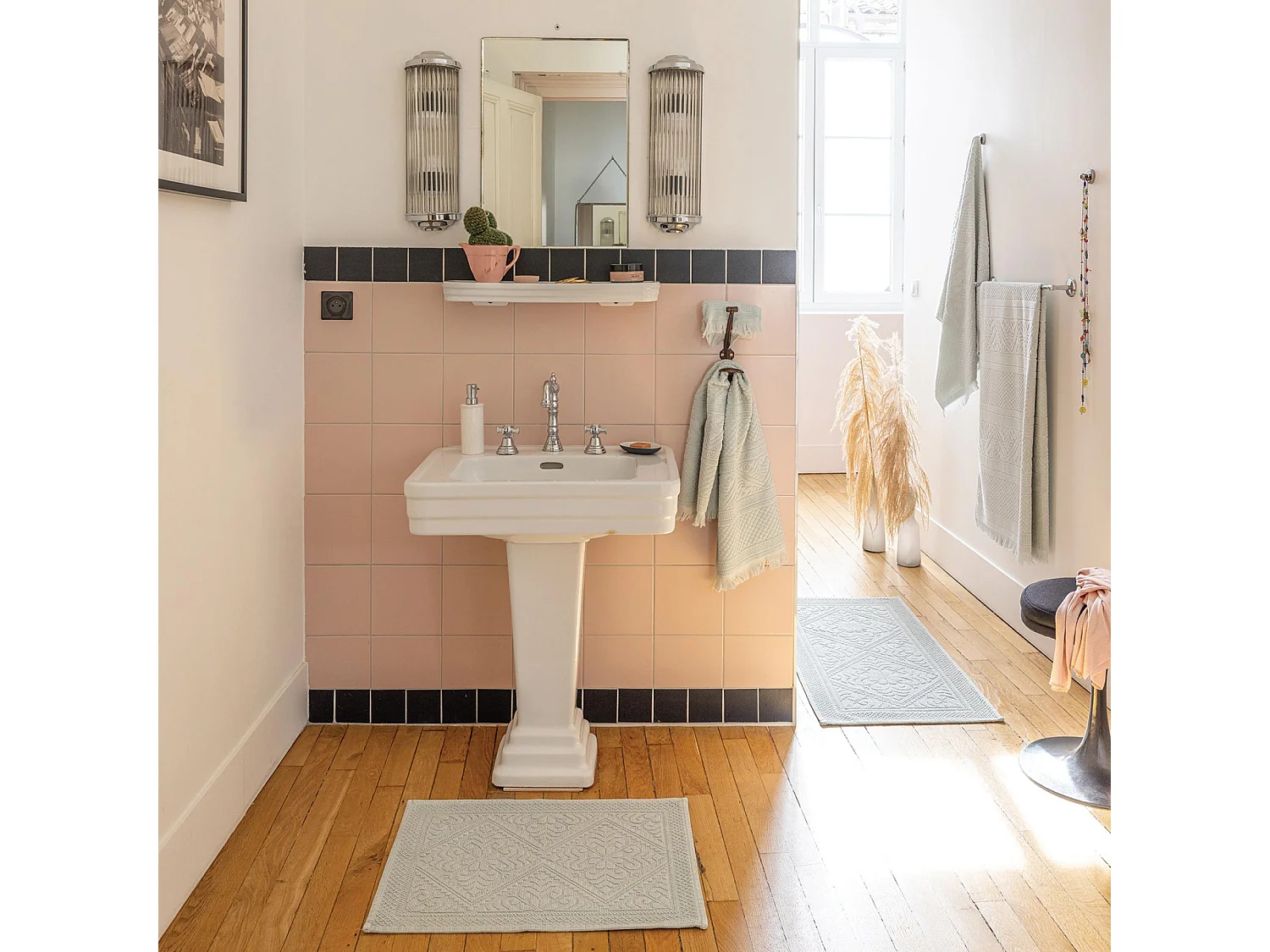 Drap de douche uni Zoé jade 70 x 140 cm Vivaraise