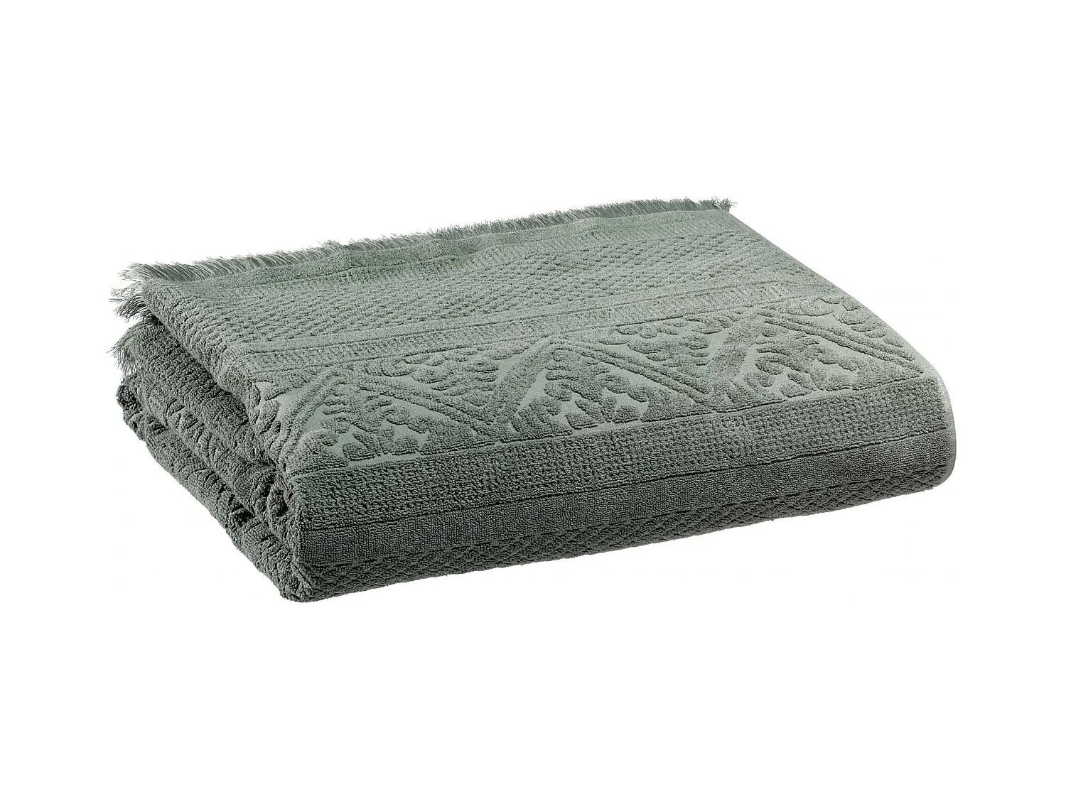 Drap de bain uni Zoe thym 100 x 180 cm Vivaraise