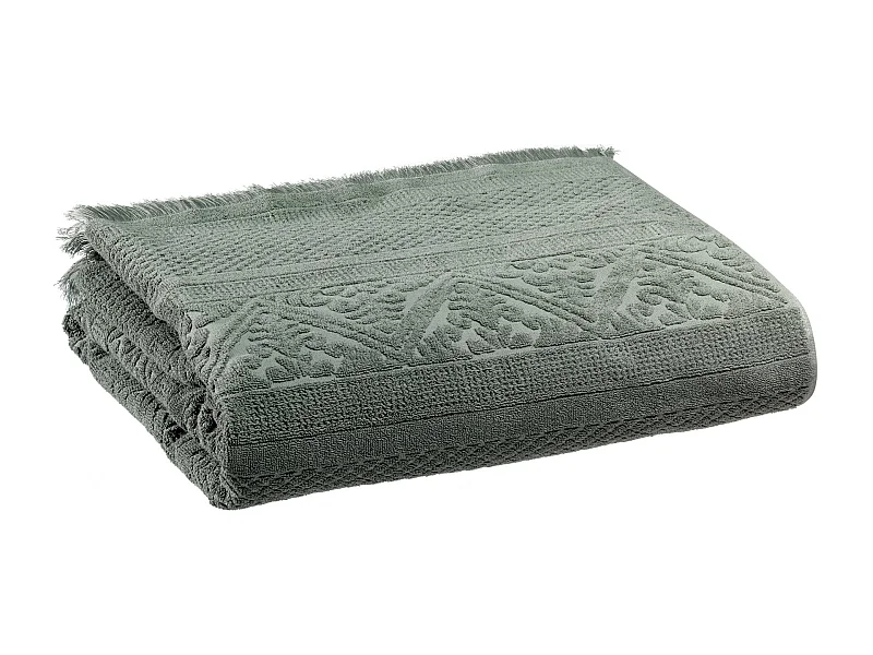 Drap de bain uni Zoe thym 100 x 180 cm Vivaraise