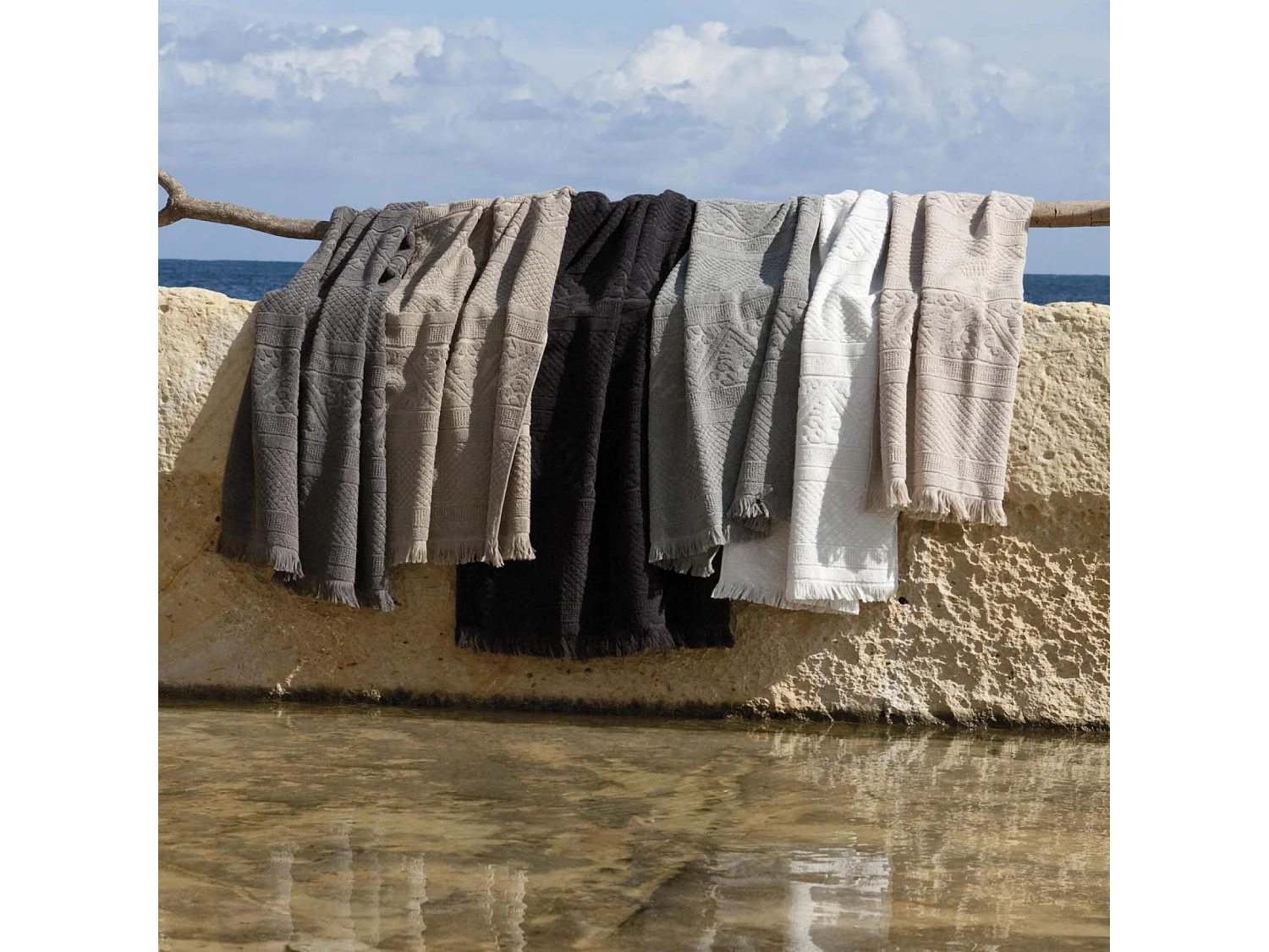 Drap de Douche Zoé carbone 70 x 140 cm Vivaraise