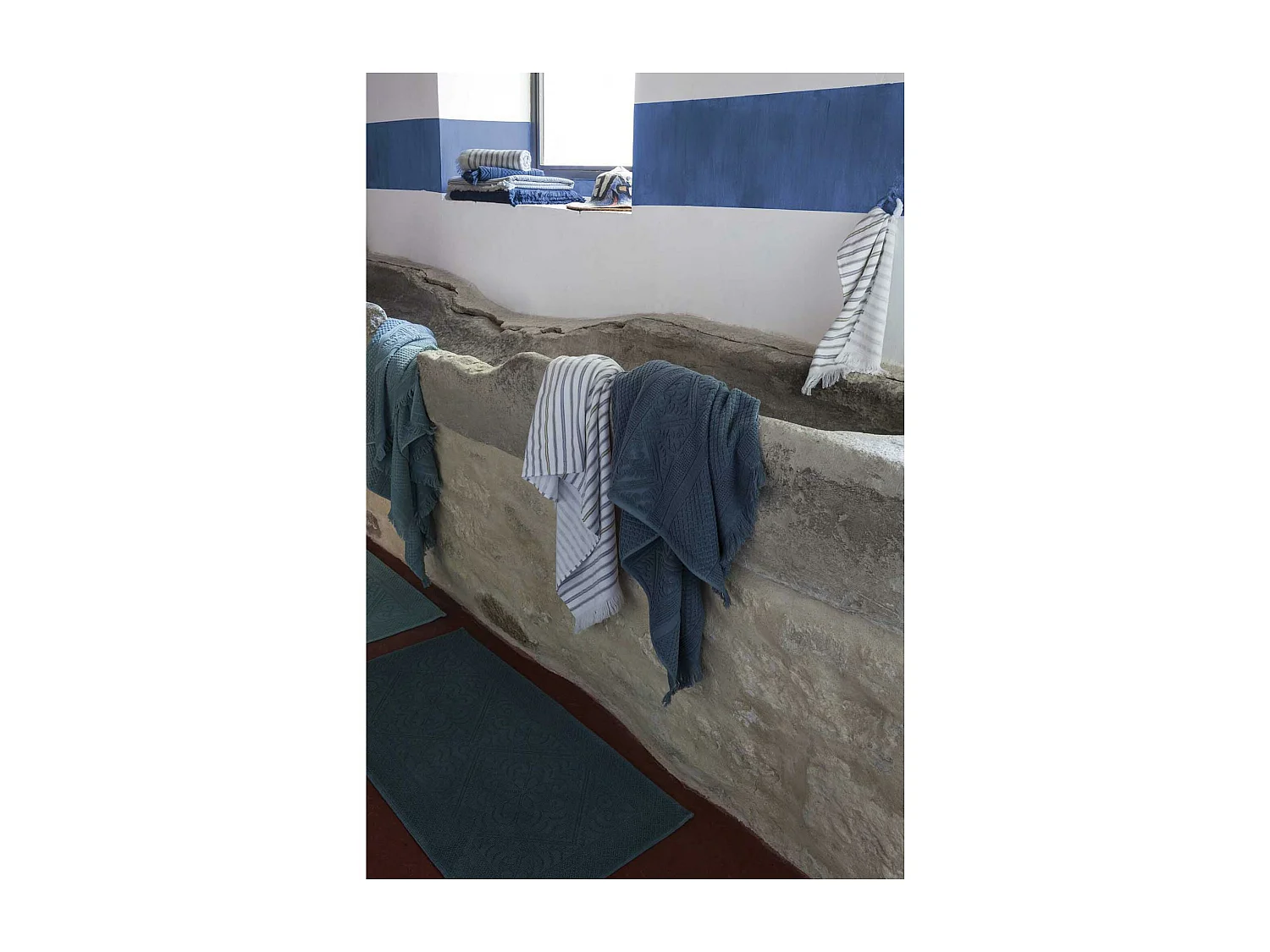 Drap de Douche Zoe vert de gris 70 x 140 cm Vivaraise