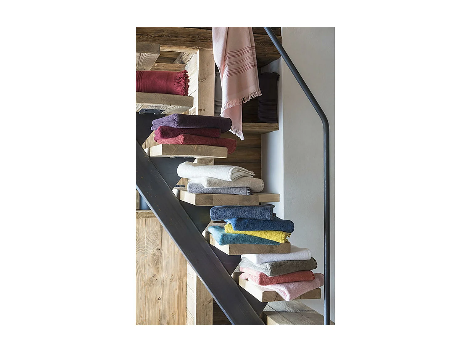 Drap de douche Bora blanc 70 x 130 cm Vivaraise