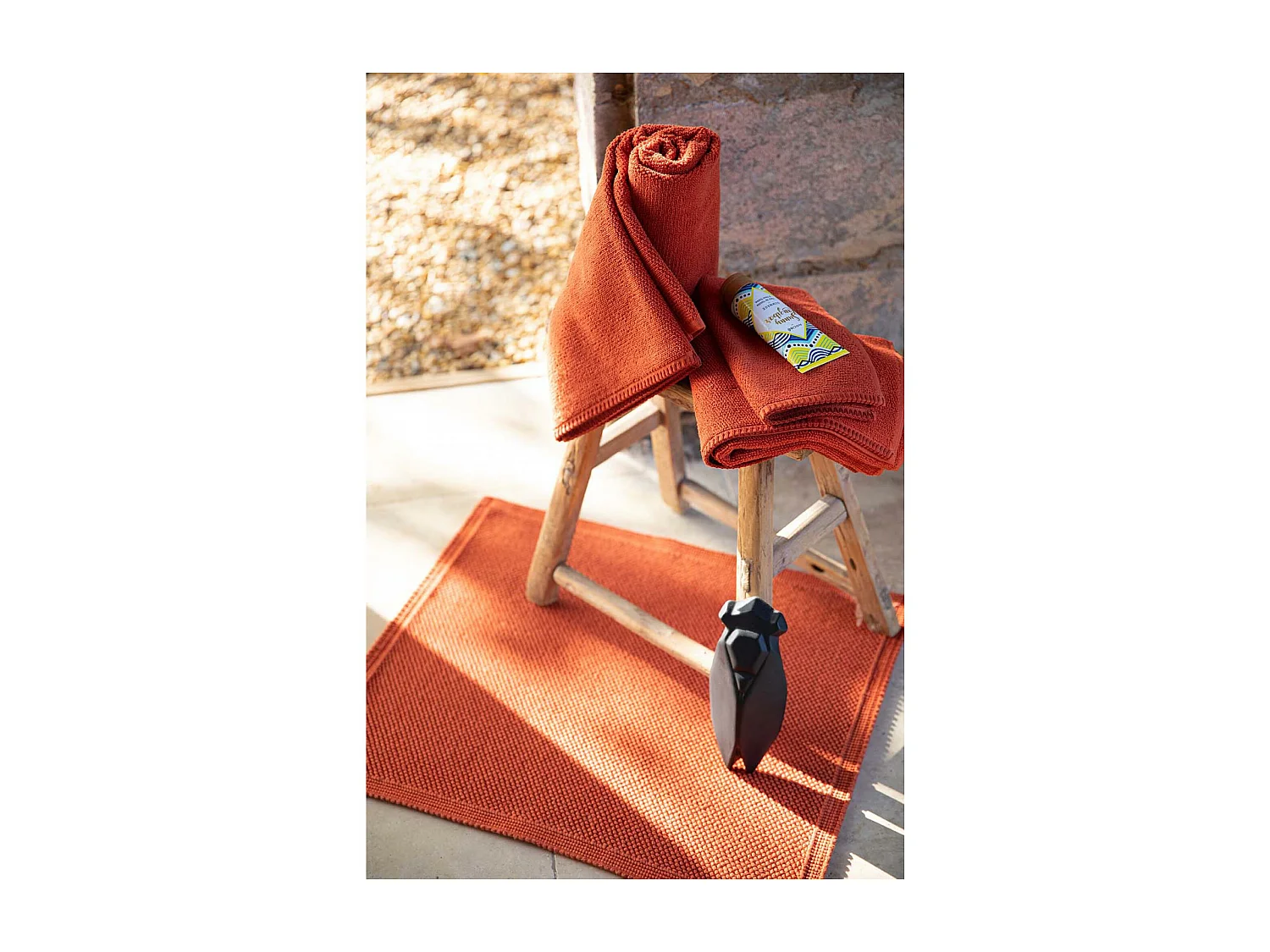 Drap de bain Bora rooibos 90 x 150 cm Vivaraise