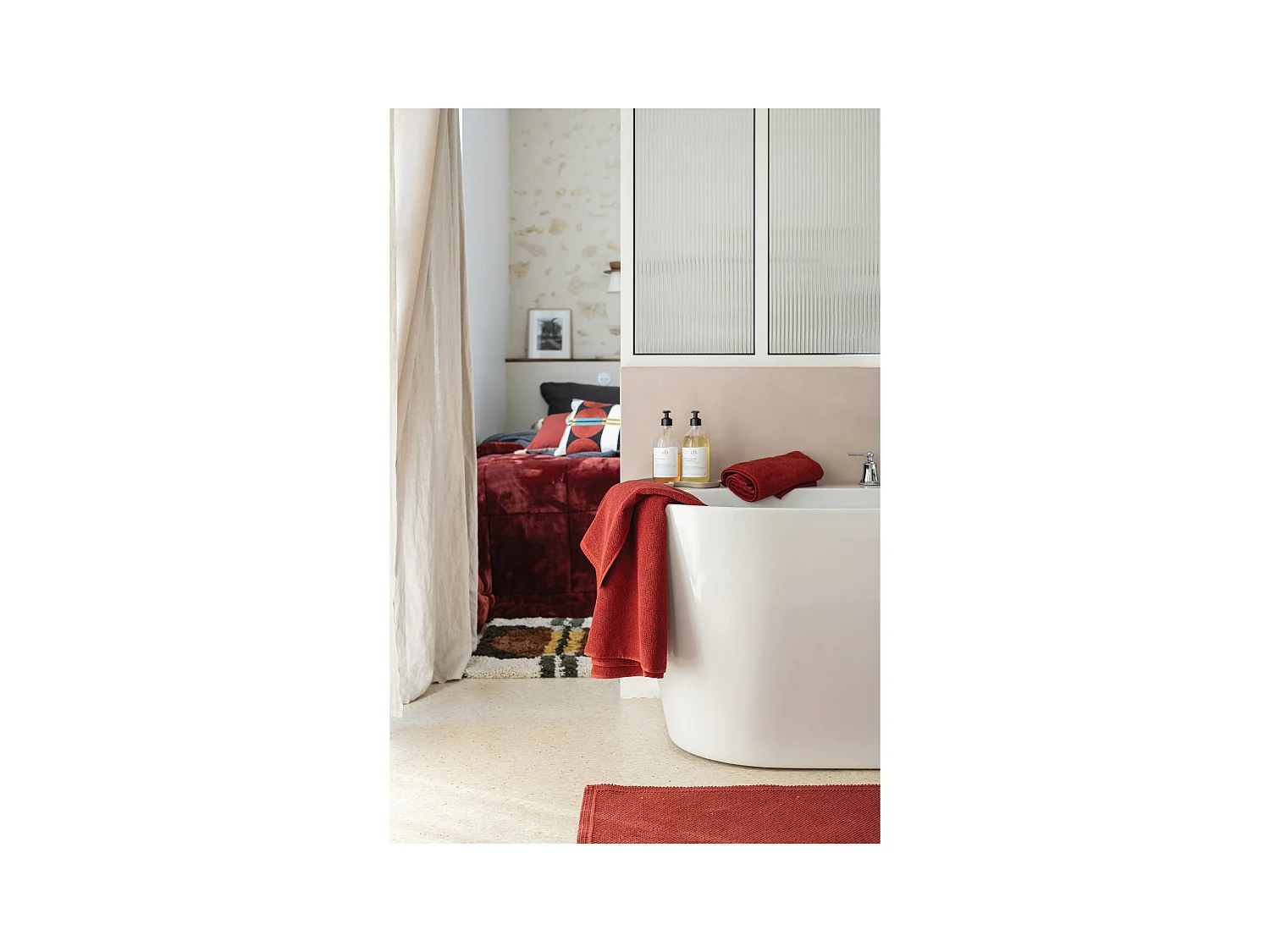 Toalla de baño Bora Geranio 90 x 150 cm