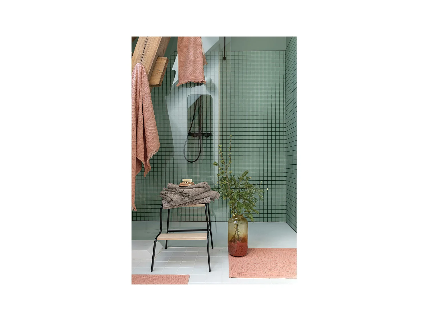 Drap de bain uni Zoe chamois 100 x 180 cm Vivaraise