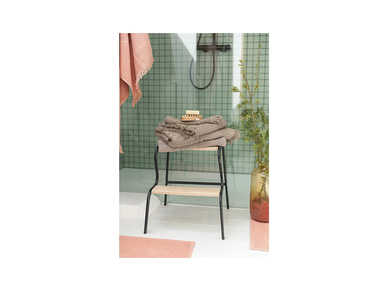 Drap de bain uni Zoe chamois 100 x 180 cm Vivaraise