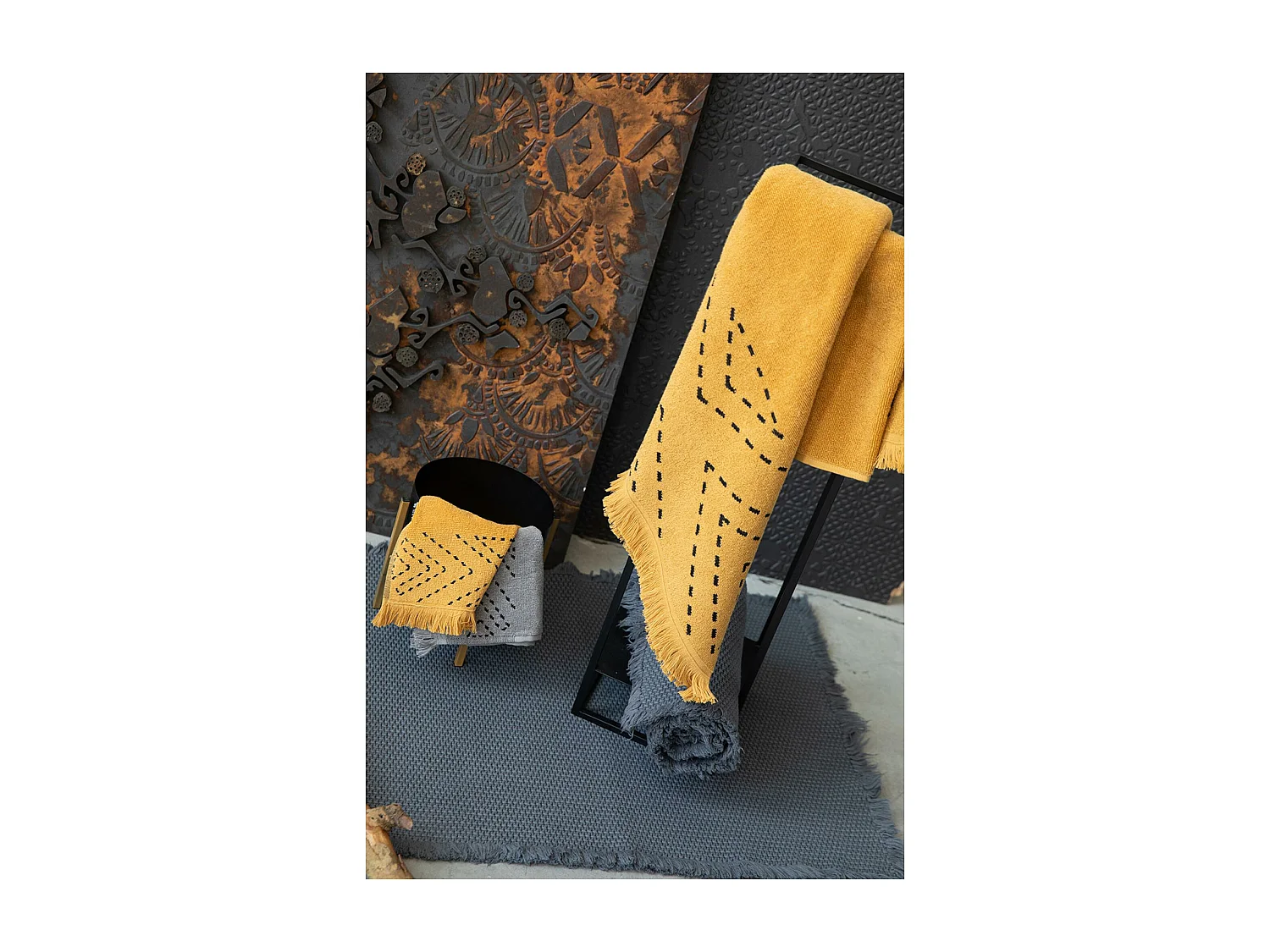 Drap de bain Julia sesame 90 x 150 cm Vivaraise