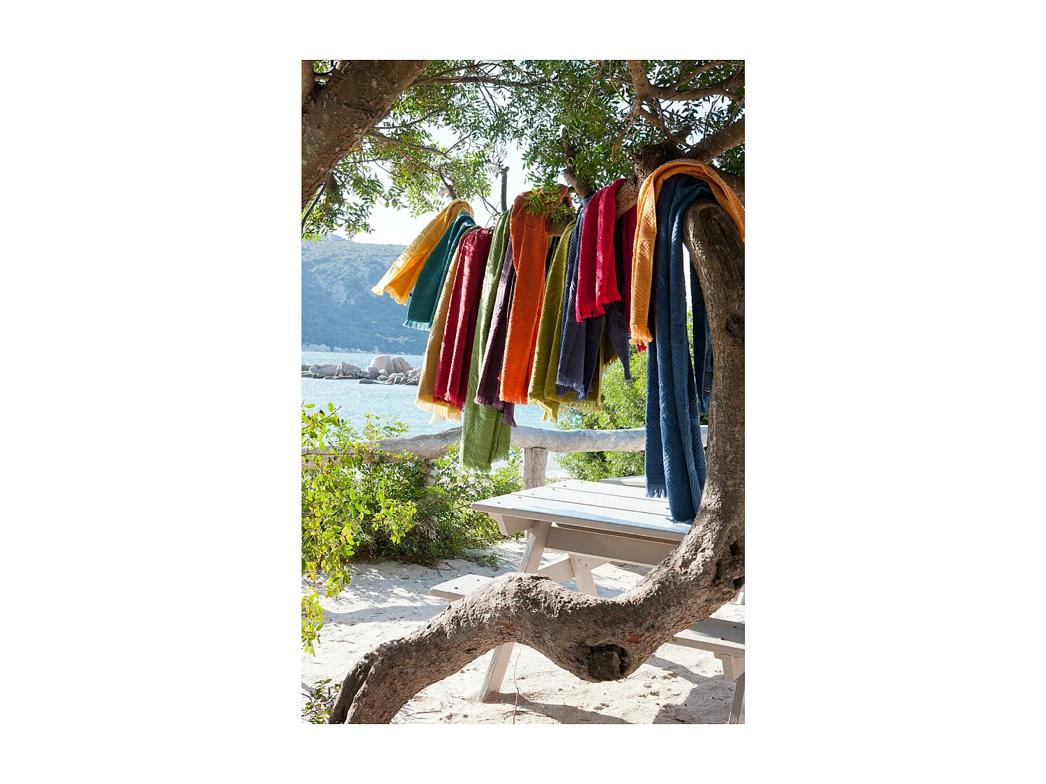 Drap de Bain Zoé craie 100 x 180 cm Vivaraise