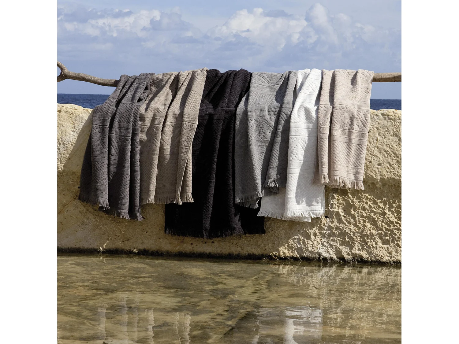 Toalha de visita Zoé Carvão 30 x 50 cm