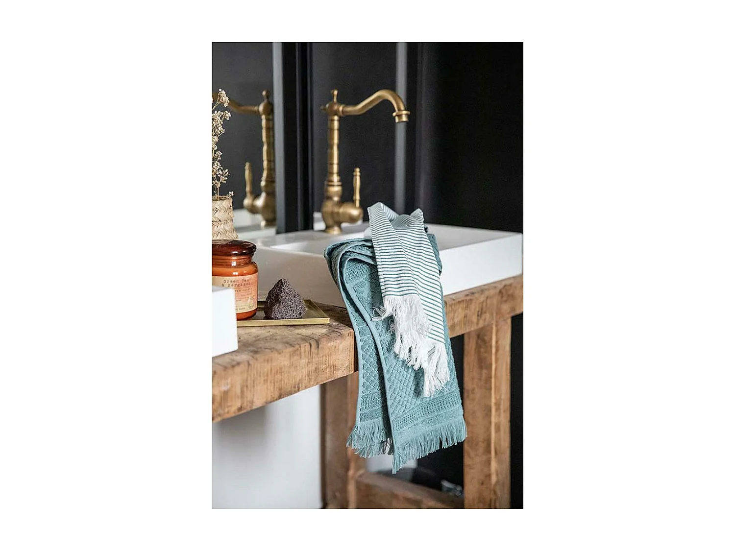 Asciugamano ospite Zoé Verde grigio 30 x 50 cm