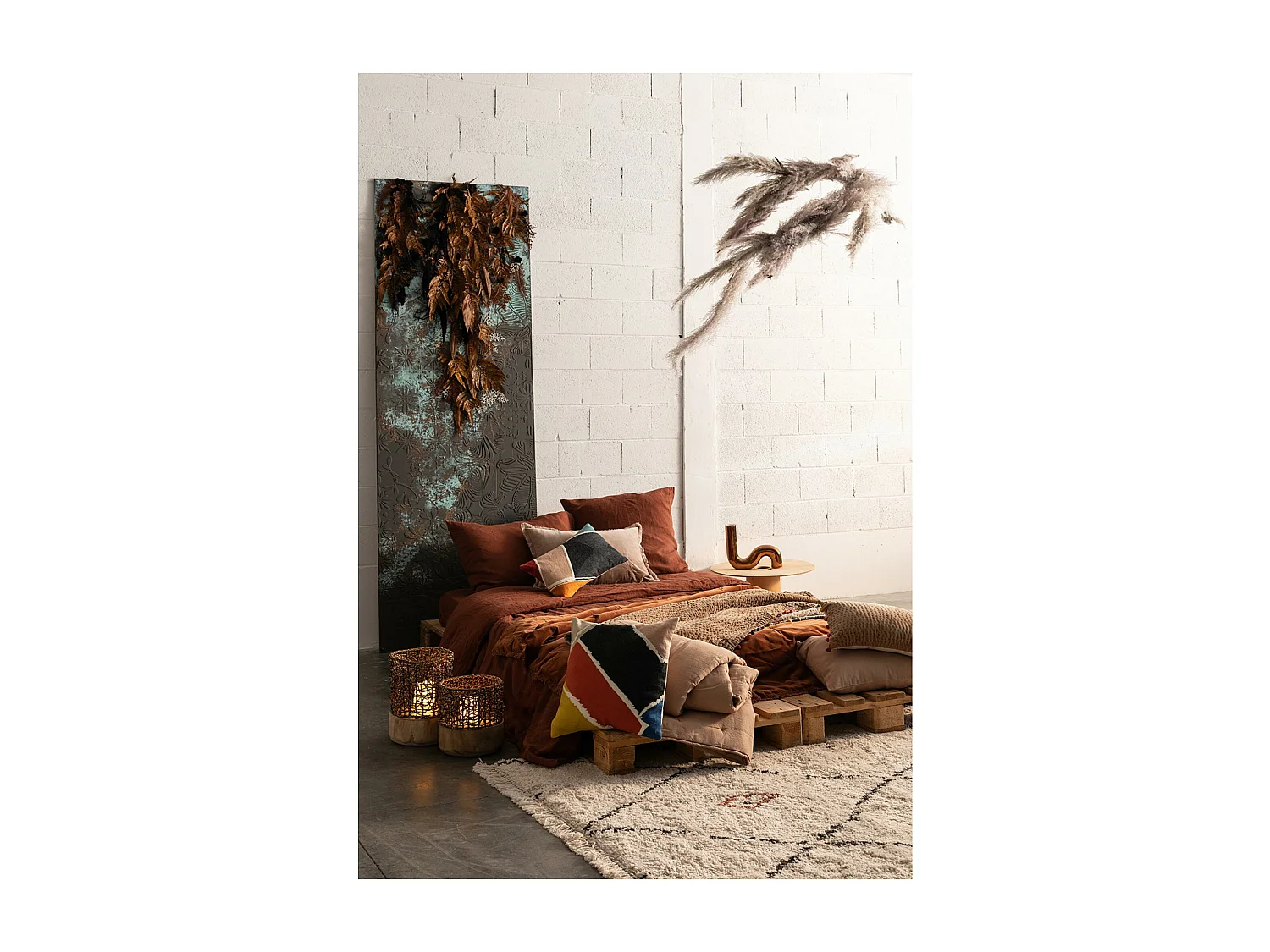 Housse de couette stonewashed Zeff caramel 240 x 220 cm Vivaraise