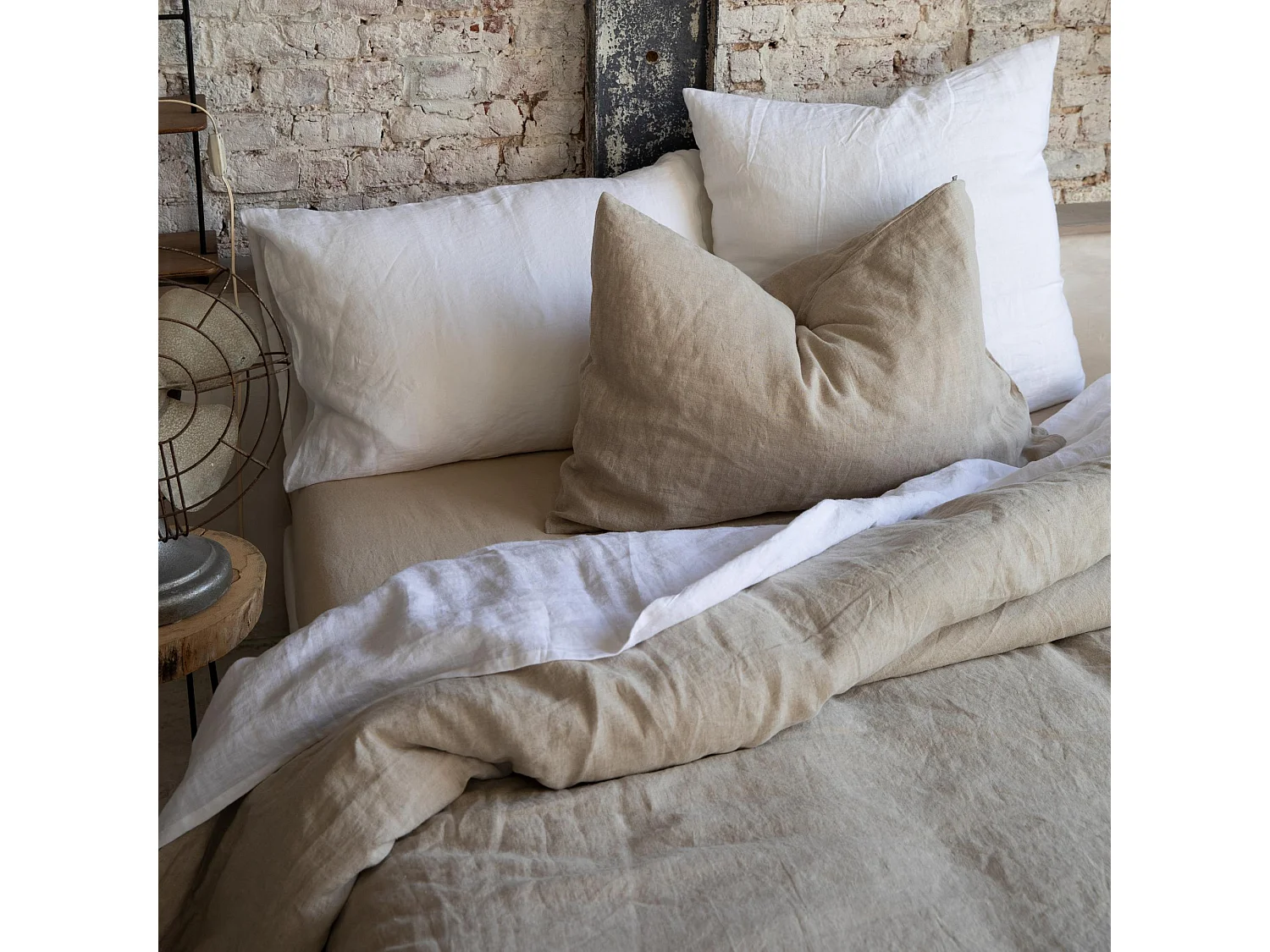 Housse de couette Stonewashed Zeff absynthe 140 x 200 cm Vivaraise