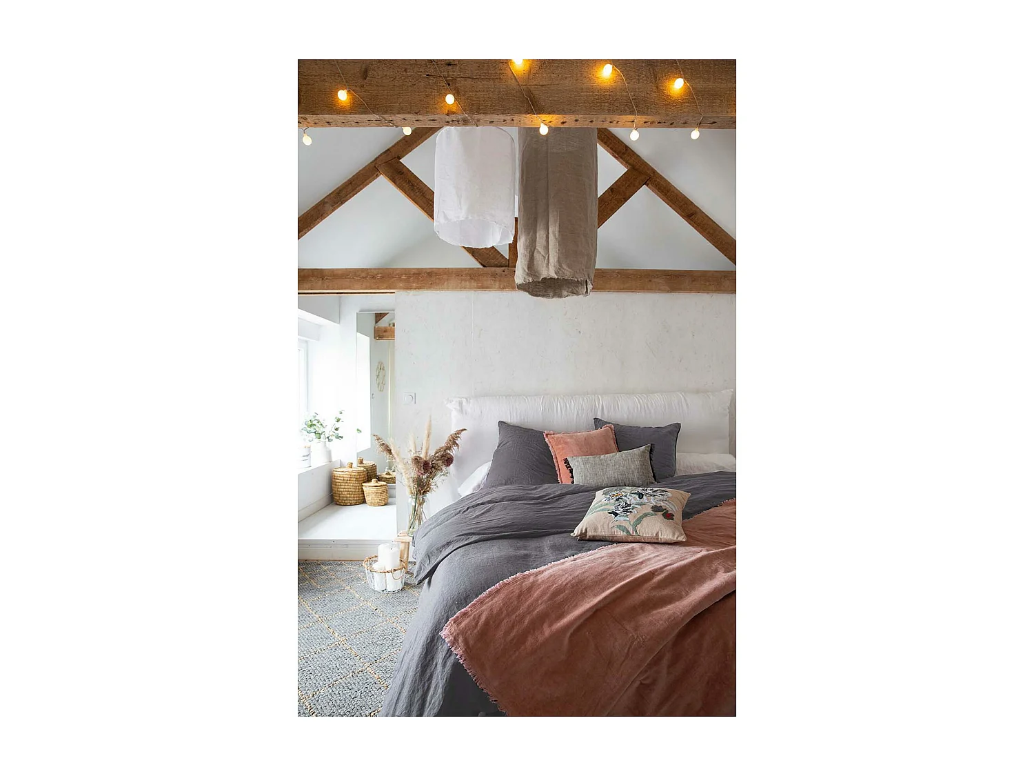 Housse de couette Stonewashed Zeff orage 260 x 240 cm Vivaraise