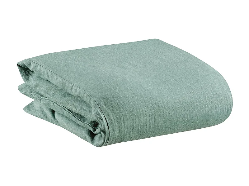 Housse de couette Stonewashed Zeff vert de gris 260 x 240 cm Vivaraise