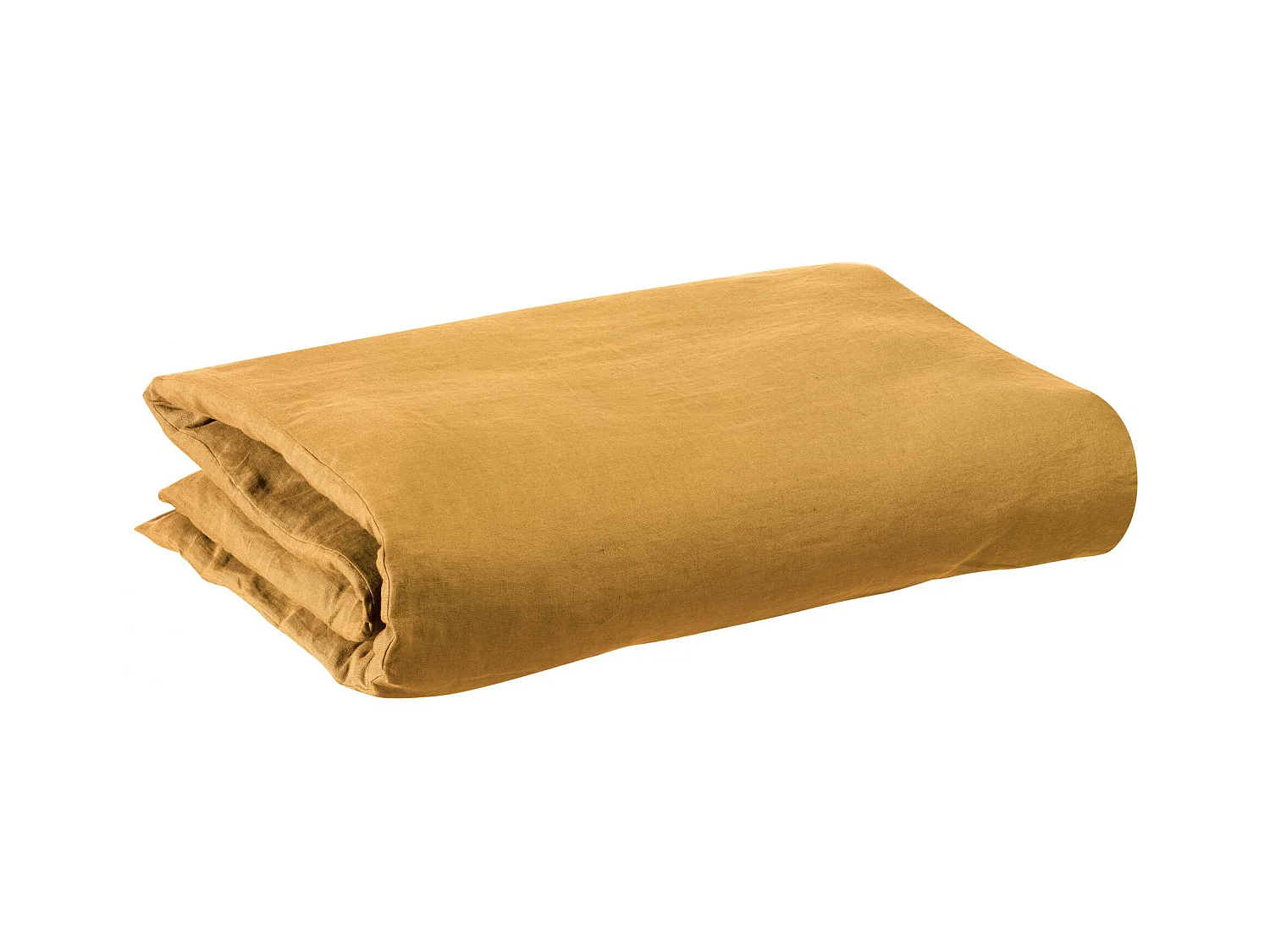 Housse de couette stonewashed Zeff ocre 240 x 220 cm Vivaraise