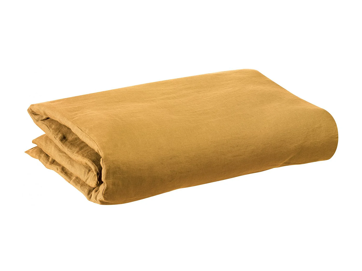 Housse de couette stonewashed Zeff ocre 240 x 220 cm Vivaraise