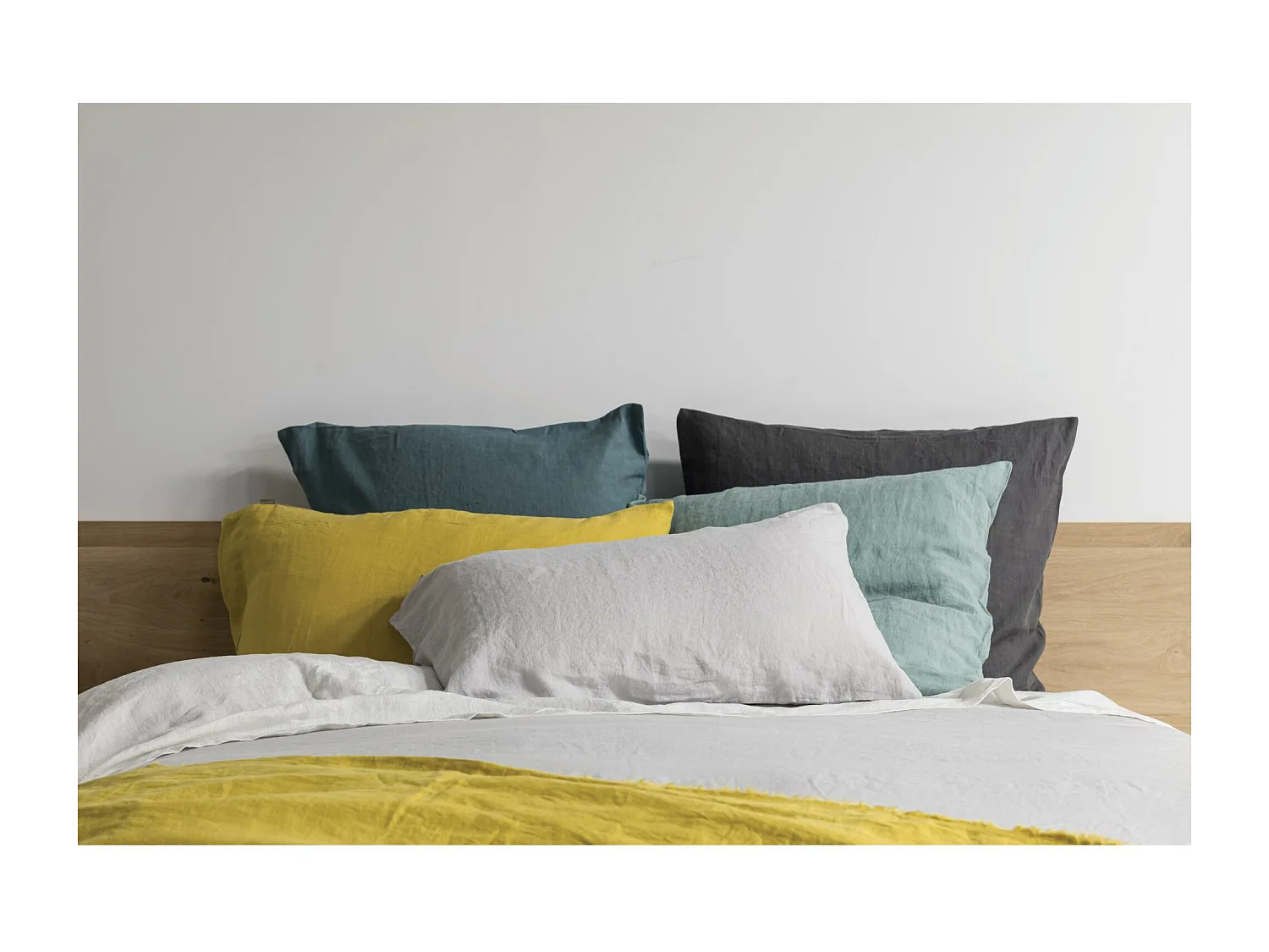 Housse de couette stonewashed Zeff perle 260 x 240 cm Vivaraise