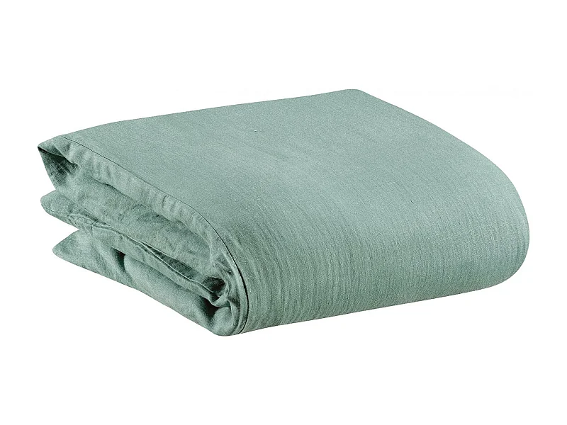 Housse de couette Stonewashed Zeff vert de gris 240 x 220 cm Vivaraise