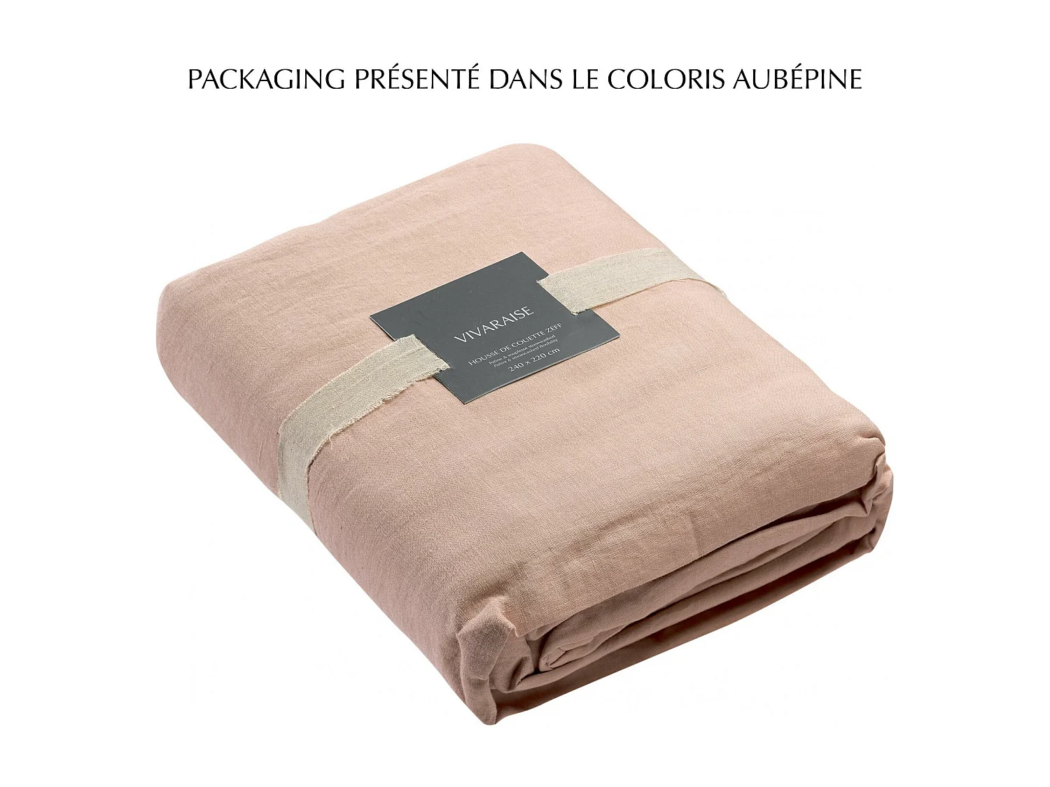 Housse de couette stonewashed Zeff bronze 260 x 240 cm Vivaraise